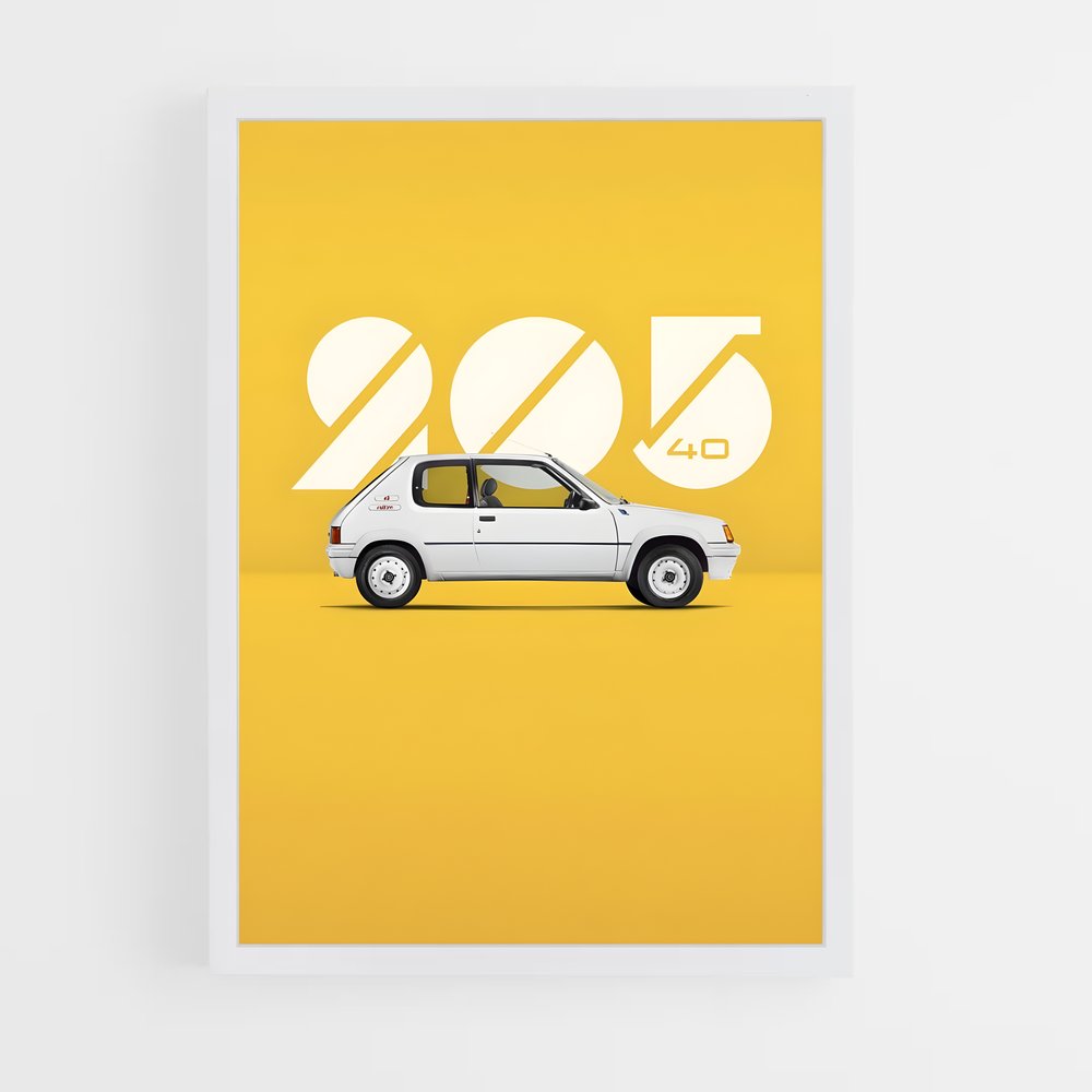 Poster Peugeot 205 Vintage (vue 3)