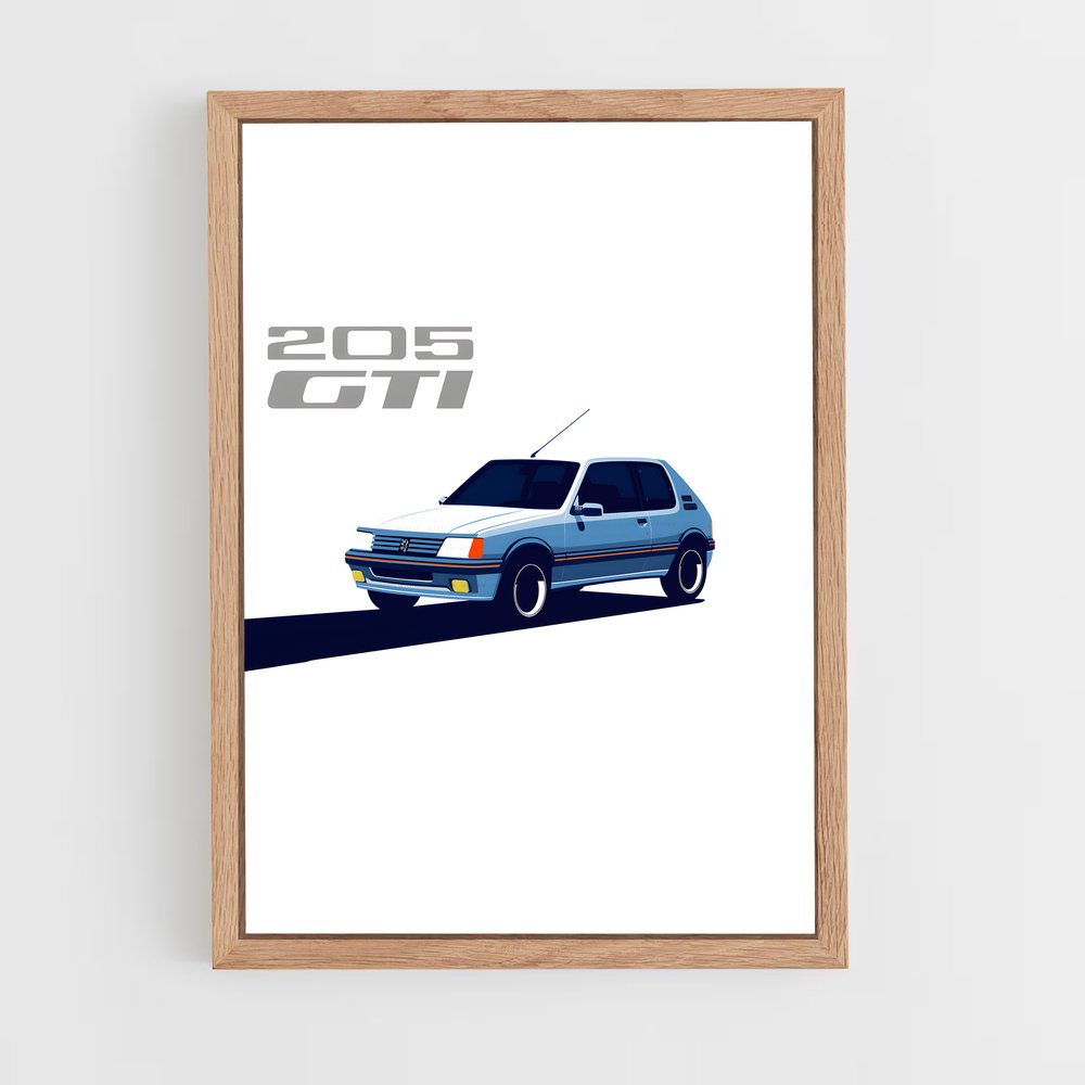 Poster 205 GTI Classic – affiche Peugeot (vue 4)