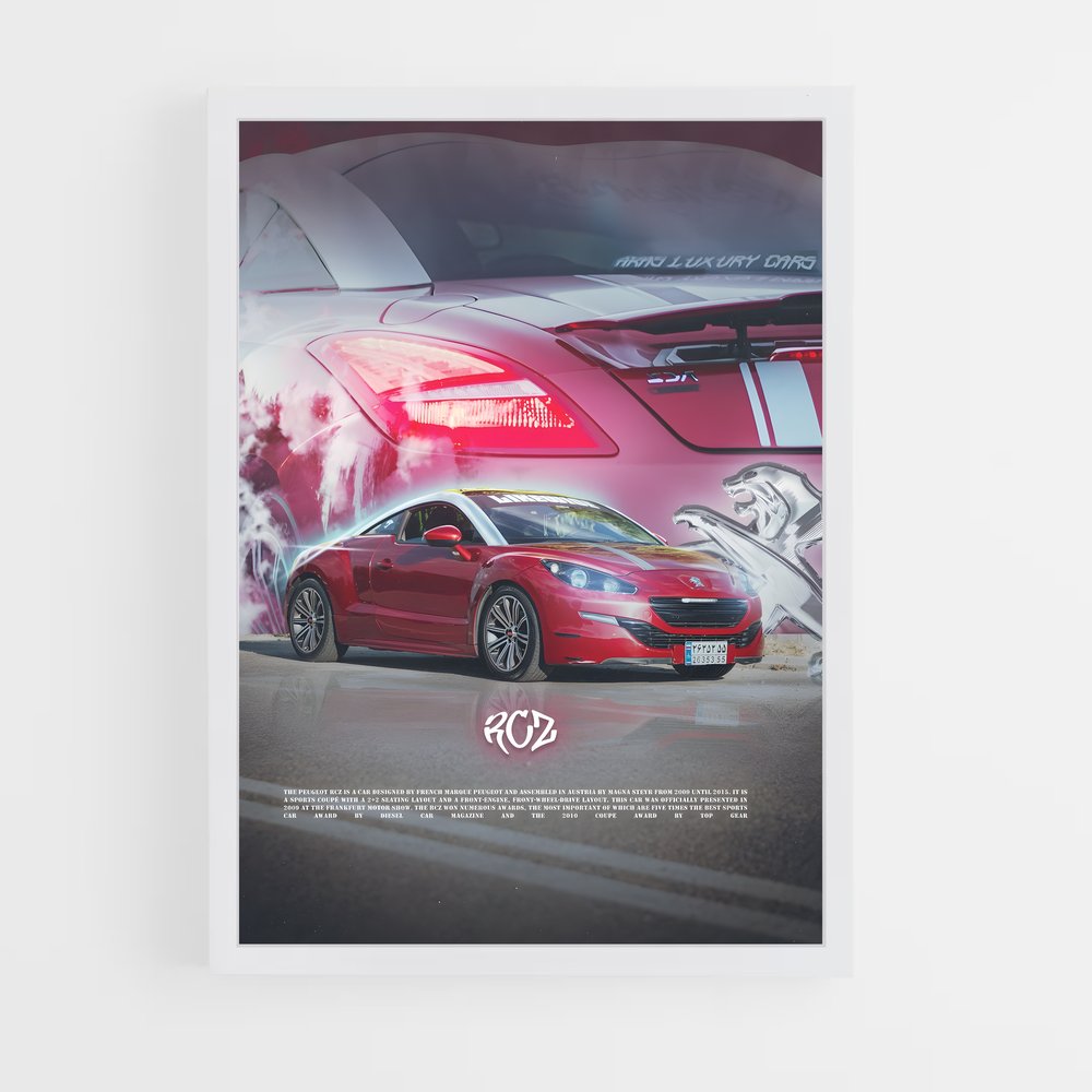 Poster RCZ Rouges Passion – affiche Peugeot (vue 3)