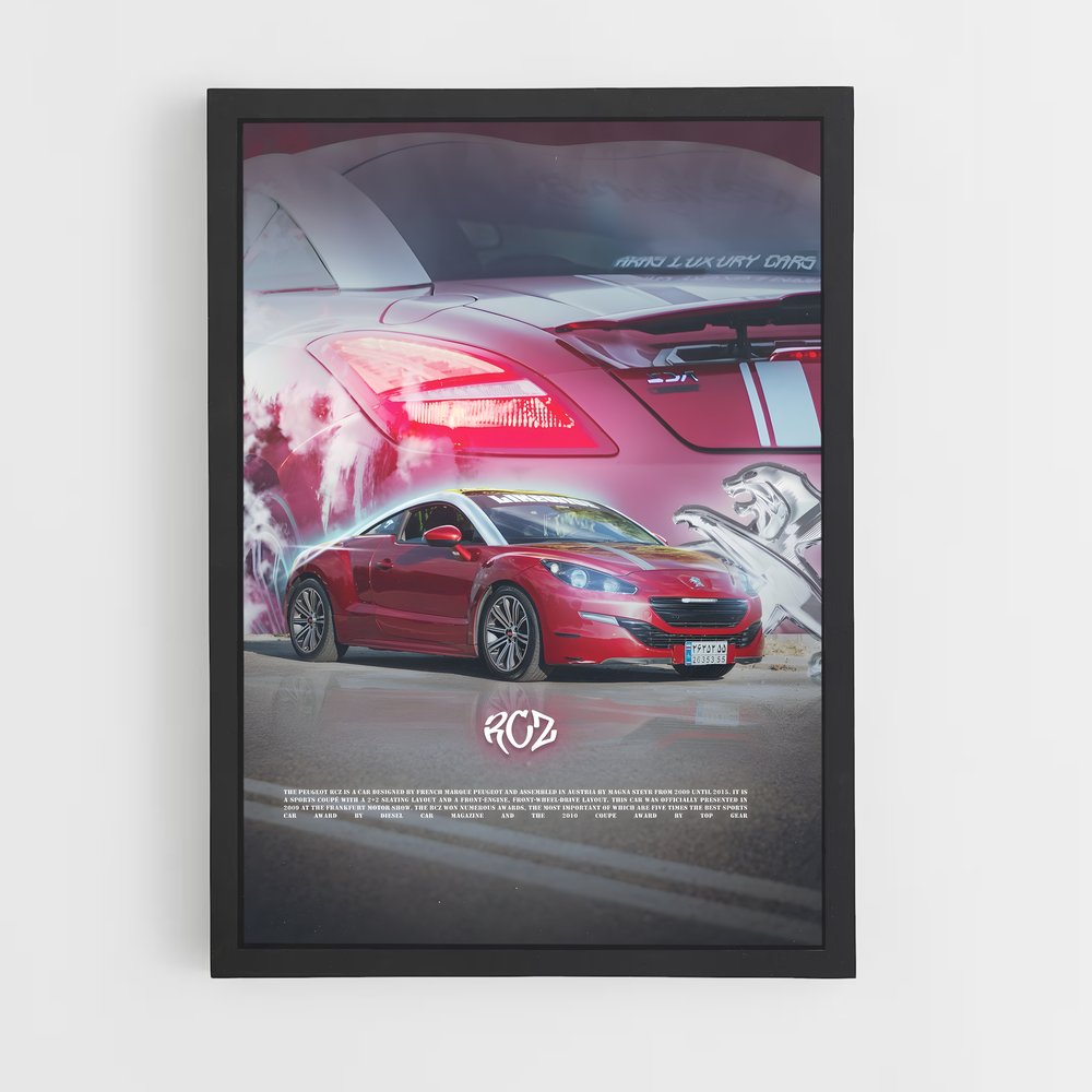 Poster RCZ Rouges Passion – affiche Peugeot (vue 2)