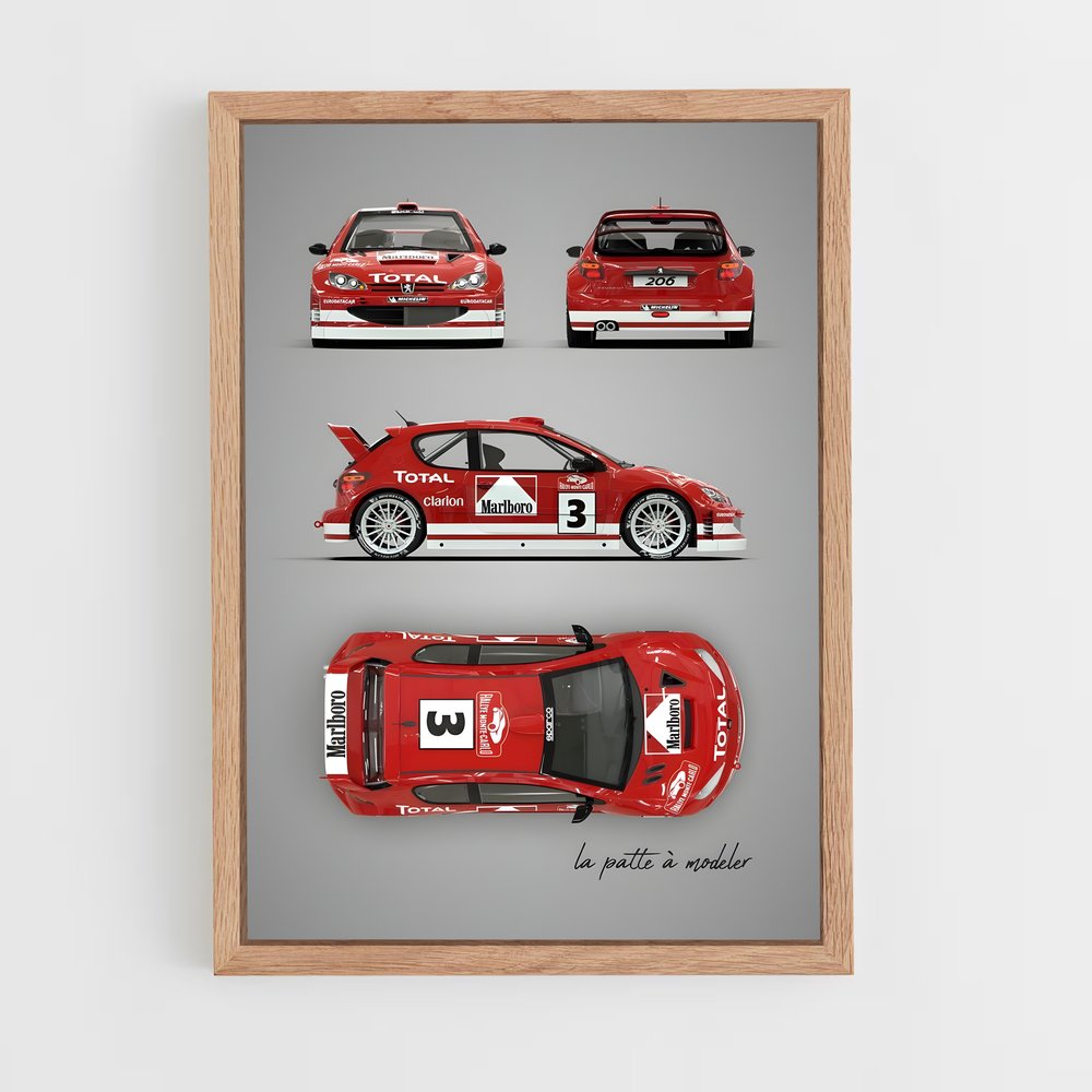 Poster Rallye Légende Rouge – affiche Peugeot (vue 4)