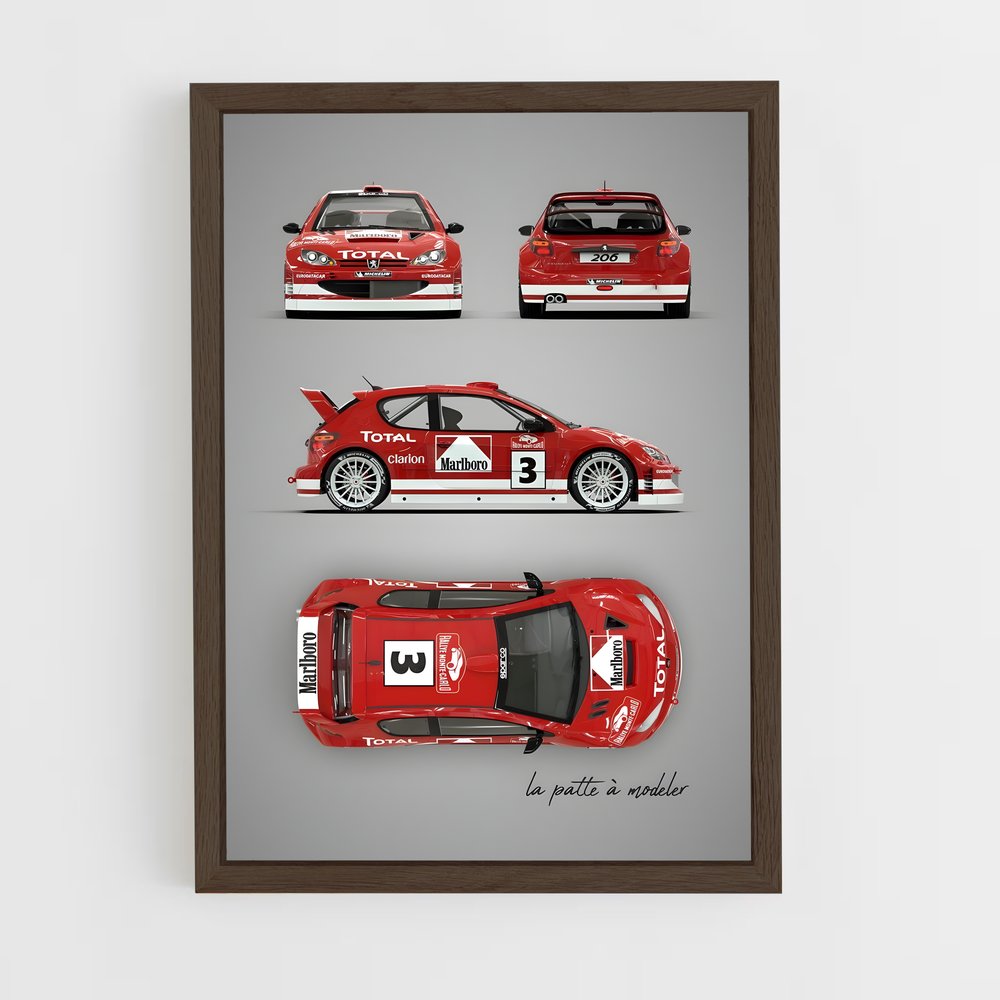 Poster Rallye Légende Rouge – affiche Peugeot (vue 5)
