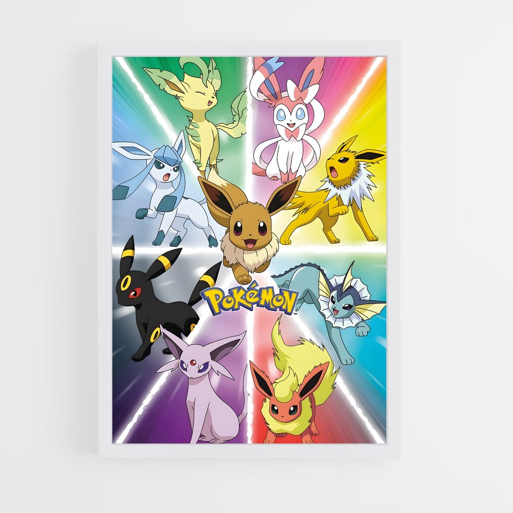 Poster Evoli Évolutions – affiche Pokemon (vue 3)
