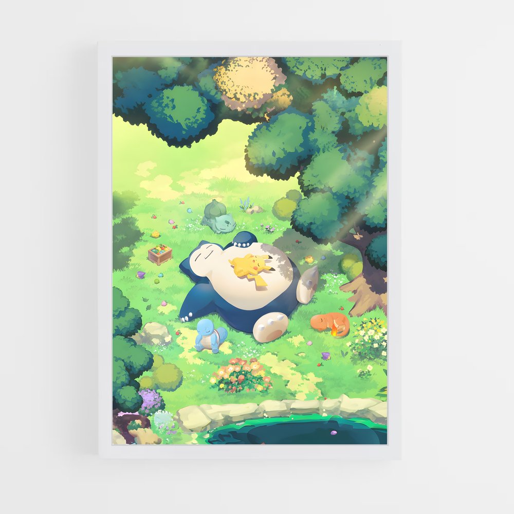 Poster Ronflex Pikachu – affiche Pokemon (vue 3)