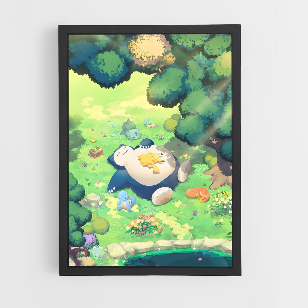 Poster Ronflex Pikachu – affiche Pokemon (vue 2)