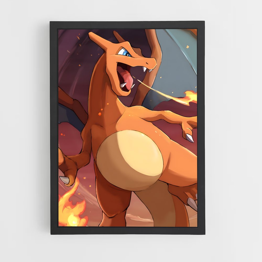 Poster Dracaufeu Attaque – affiche Pokemon (vue 2)