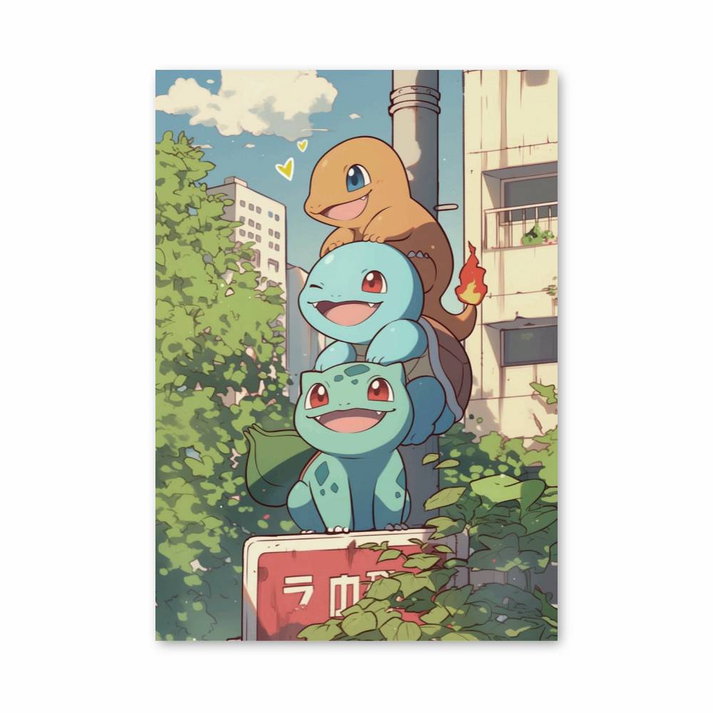 Poster Salamèche Carapuce Bulbizarre – affiche Pokemon