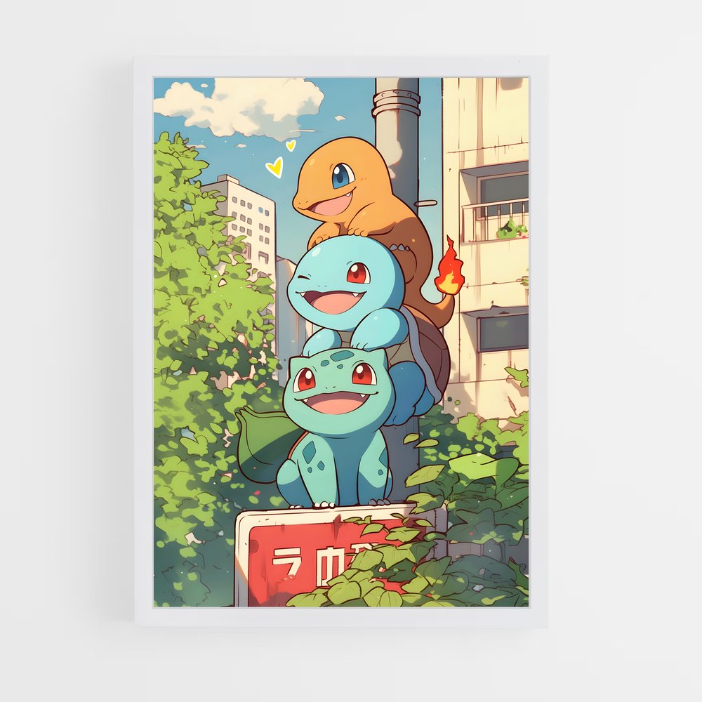 Poster Salamèche Carapuce Bulbizarre – affiche Pokemon (vue 3)