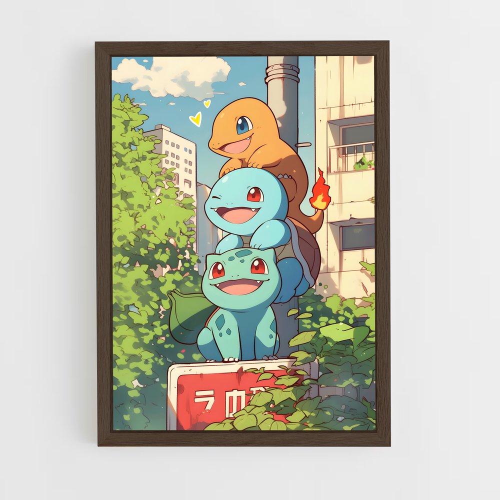 Poster Salamèche Carapuce Bulbizarre – affiche Pokemon (vue 5)