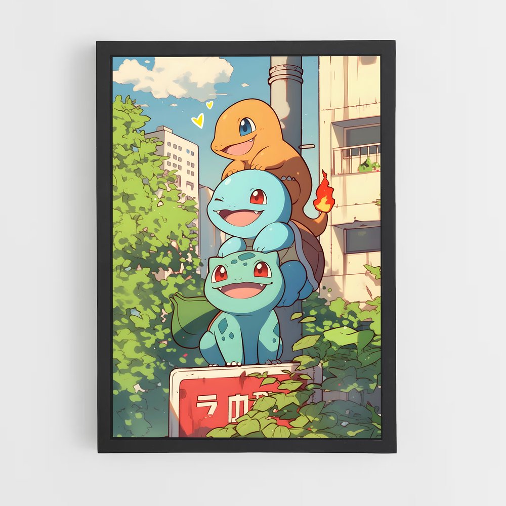 Poster Salamèche Carapuce Bulbizarre – affiche Pokemon (vue 2)