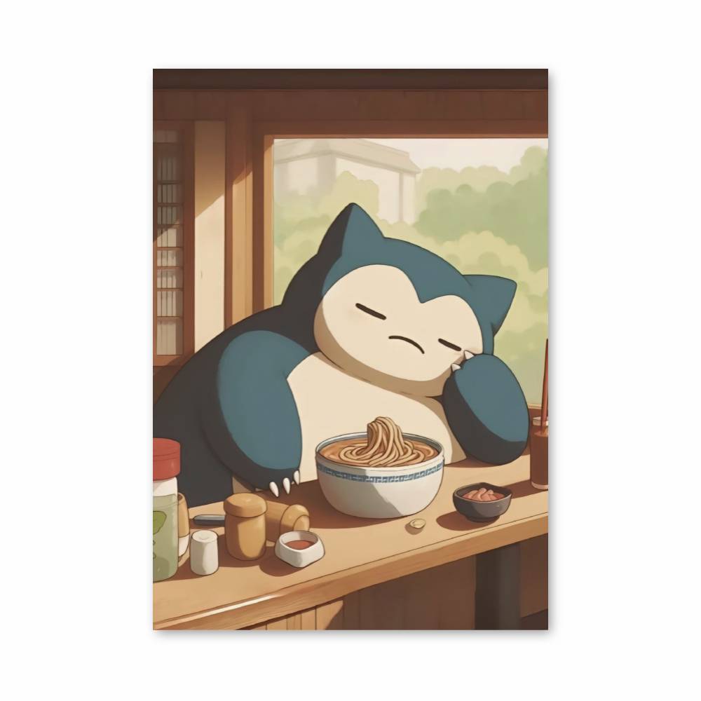 Poster Ronflex Ramen – affiche Pokemon