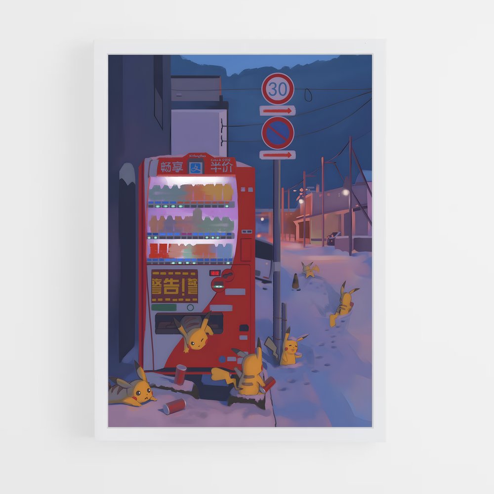 Poster Pikachu Vending Machine – affiche Pokemon (vue 3)