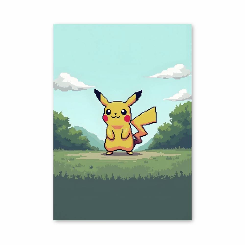 Poster Pixel Art Pikachu – affiche Pokemon