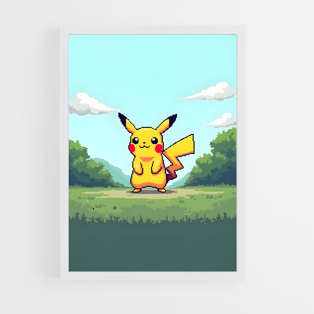 Poster Pixel Art Pikachu – affiche Pokemon (vue 3)