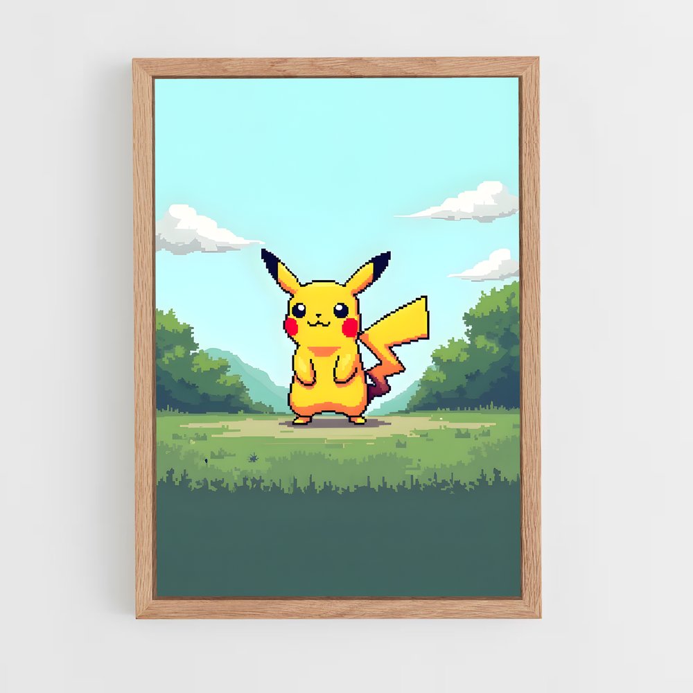 Poster Pixel Art Pikachu – affiche Pokemon (vue 4)