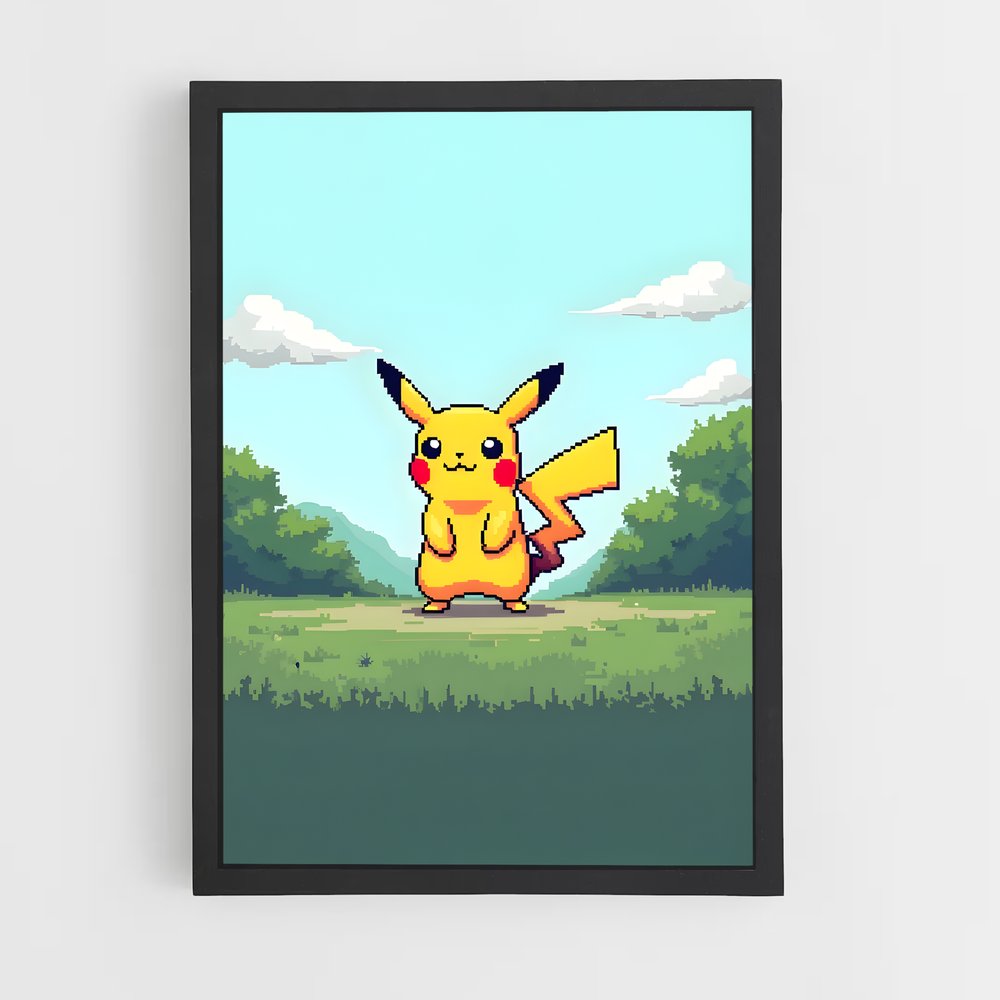Poster Pixel Art Pikachu – affiche Pokemon (vue 2)