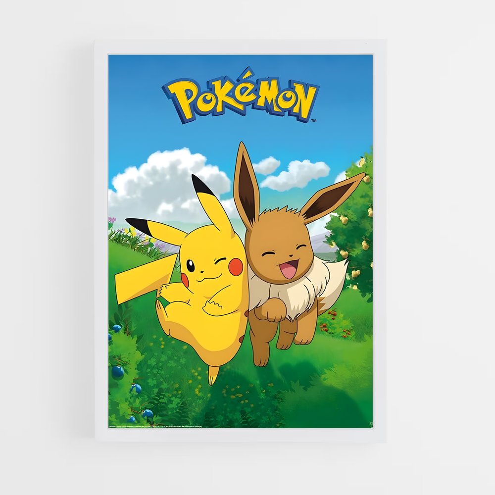 Poster Pikachu x Evoli – affiche Pokemon (vue 3)