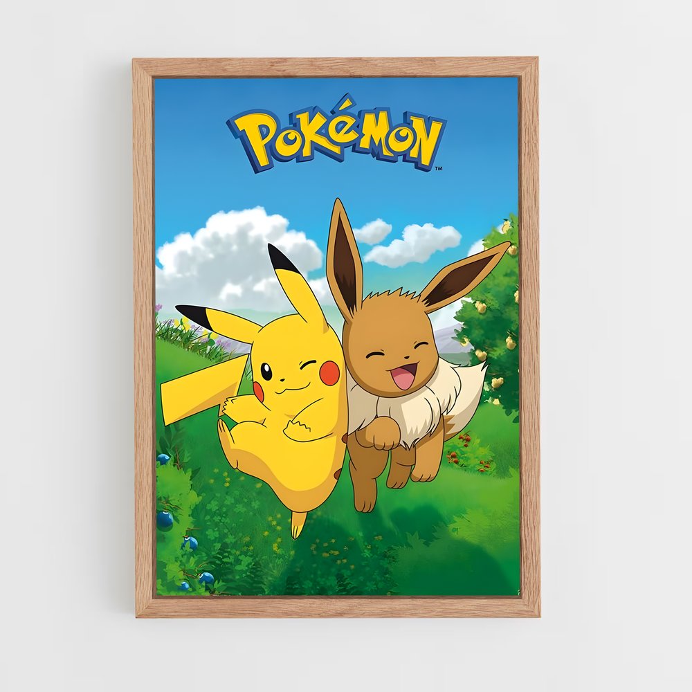 Poster Pikachu x Evoli – affiche Pokemon (vue 4)