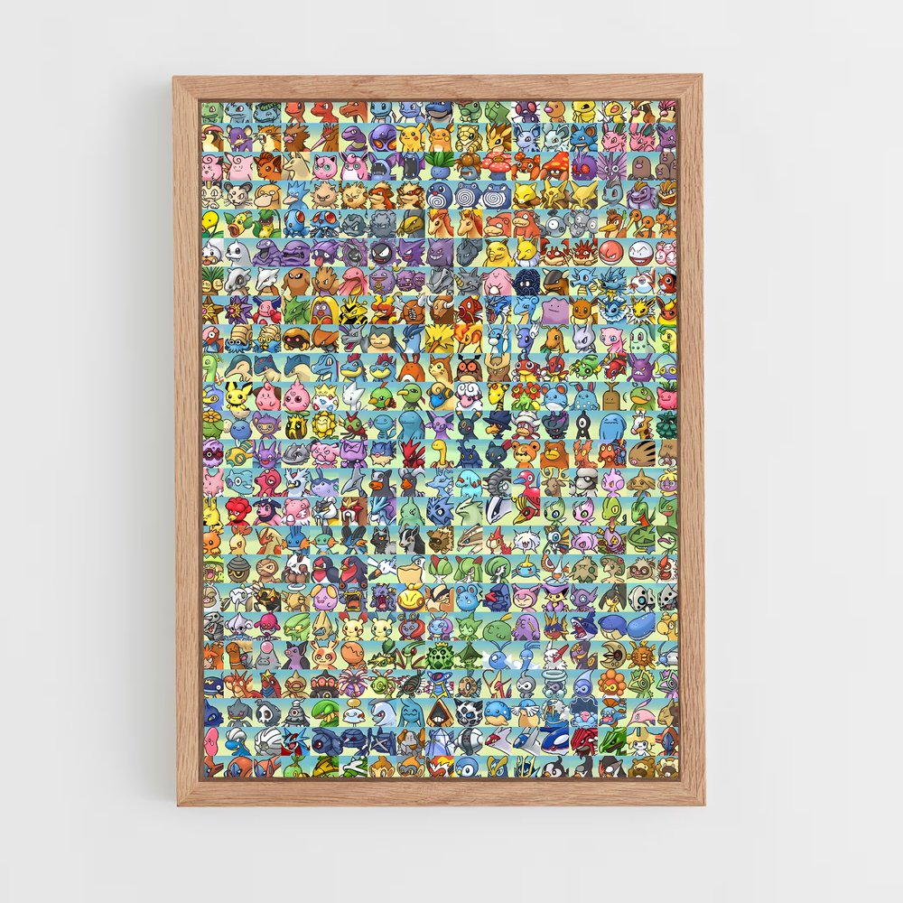 Poster Pokemon Liste (vue 4)