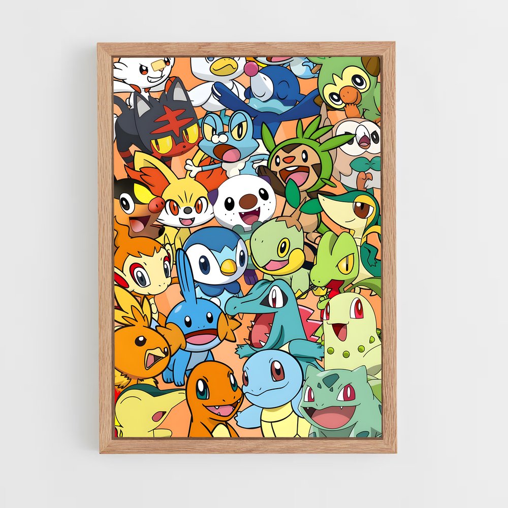 Poster Pokemon Starters (vue 4)