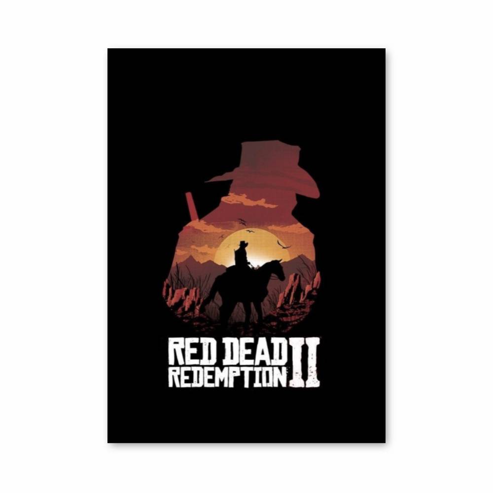 Poster Western Crépuscule – affiche Red Dead Redemption