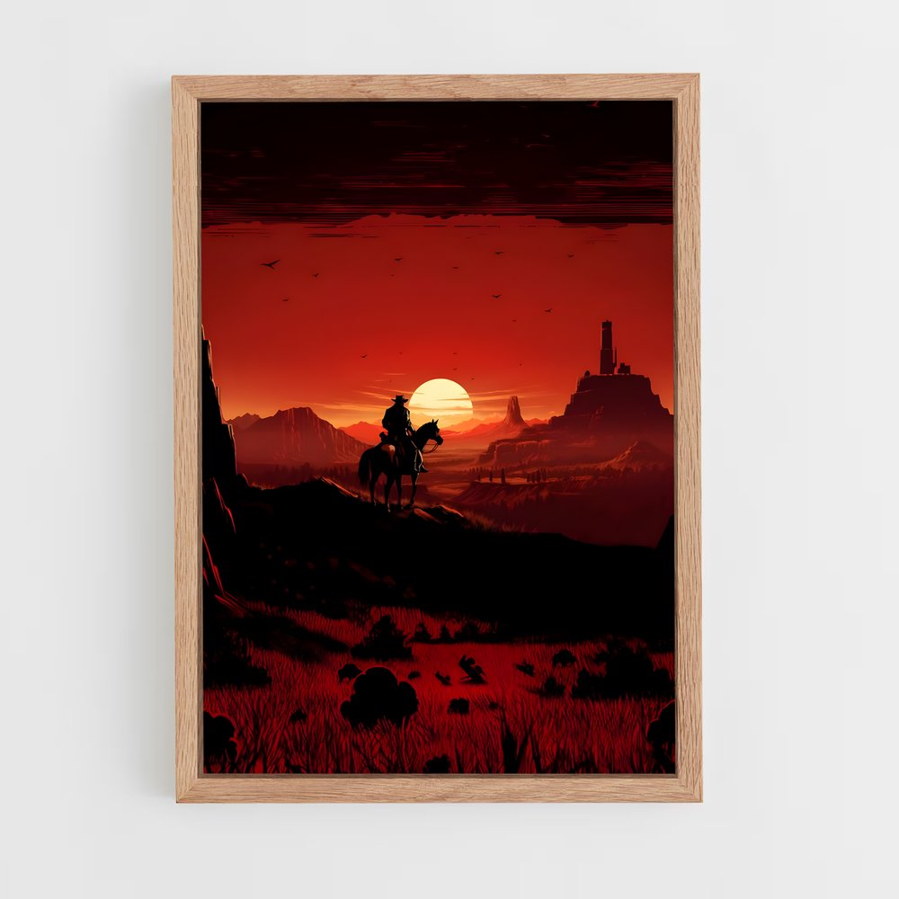 Poster Cavalier Crépusculaire – affiche Red Dead Redemption (vue 4)