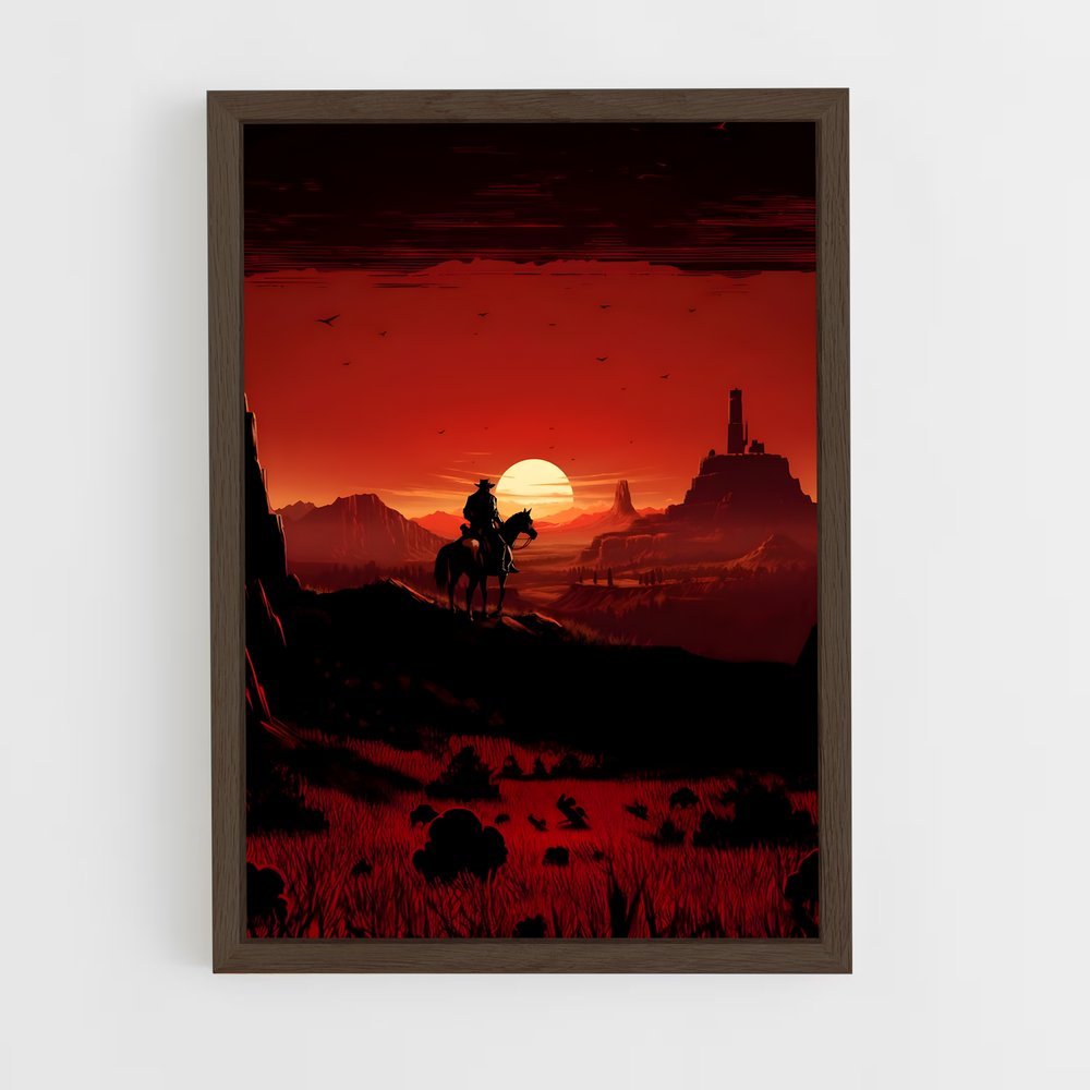 Poster Cavalier Crépusculaire – affiche Red Dead Redemption (vue 5)