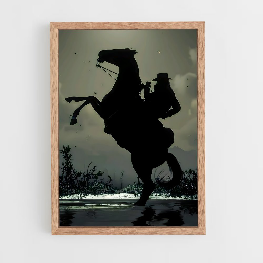 Poster Cavalier Sauvage – affiche Red Dead Redemption (vue 4)