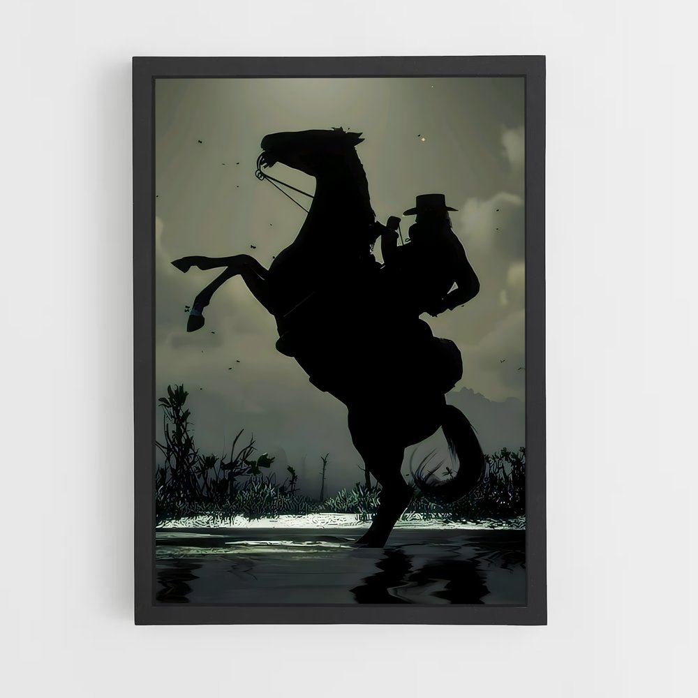 Poster Cavalier Sauvage – affiche Red Dead Redemption (vue 2)