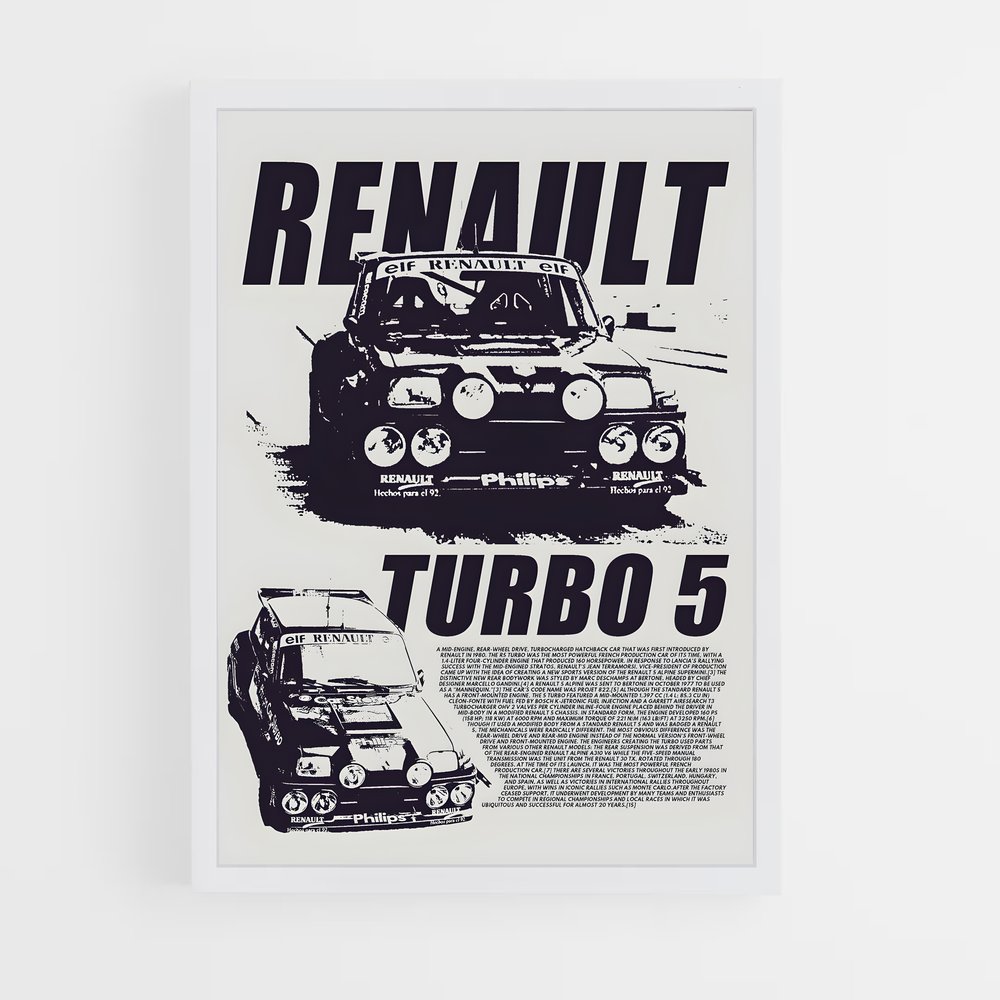 Poster Renault Turbo 5 (vue 3)