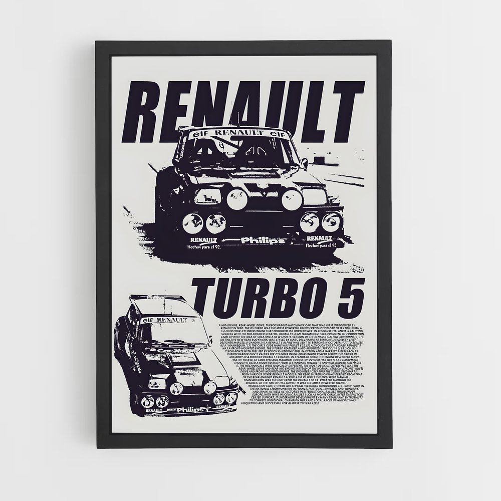 Poster Renault Turbo 5 (vue 2)