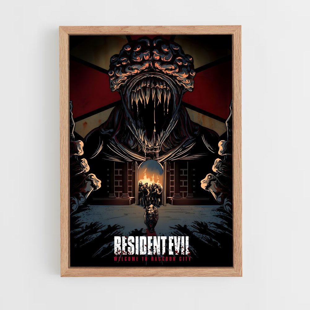 Poster Terreur à Raccoon City – affiche Resident Evil (vue 4)