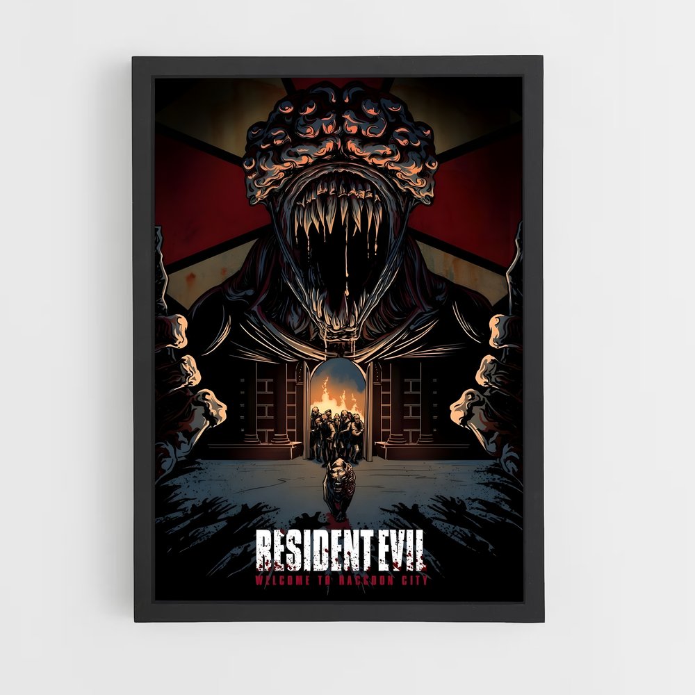 Poster Terreur à Raccoon City – affiche Resident Evil (vue 2)