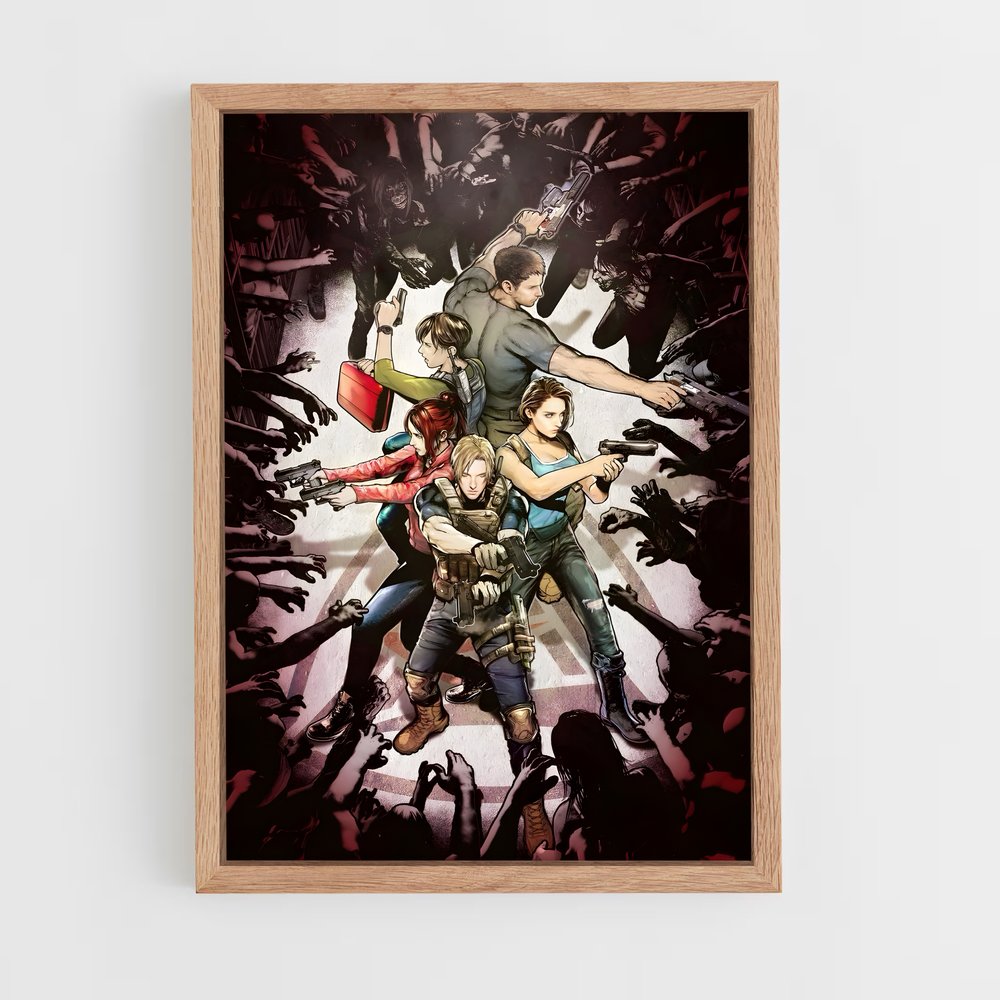 Poster Combat de Survivants – affiche Resident Evil (vue 4)