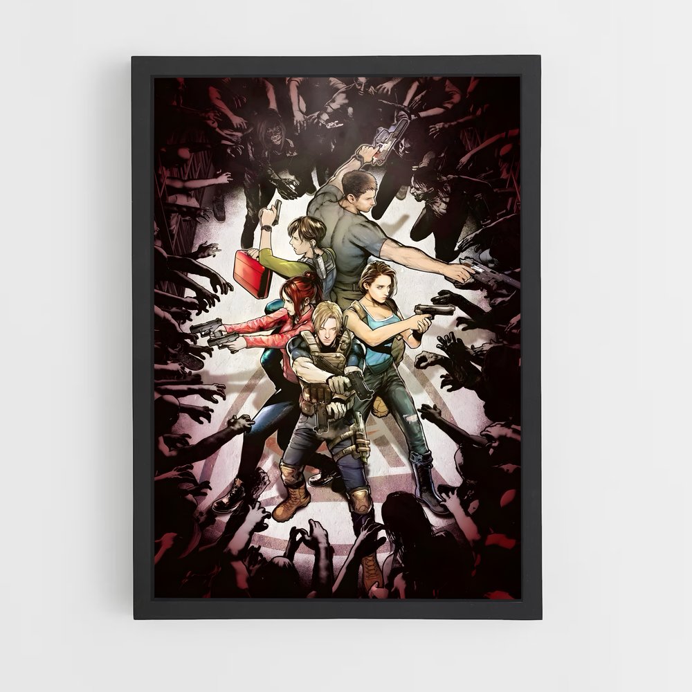 Poster Combat de Survivants – affiche Resident Evil (vue 2)