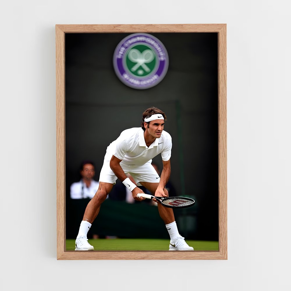 Poster Rodger Federer Blanc – affiche Tennis (vue 4)