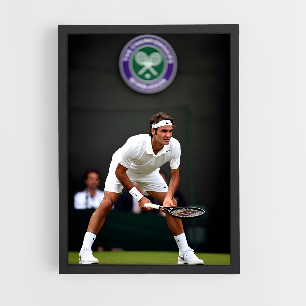 Poster Rodger Federer Blanc – affiche Tennis (vue 2)