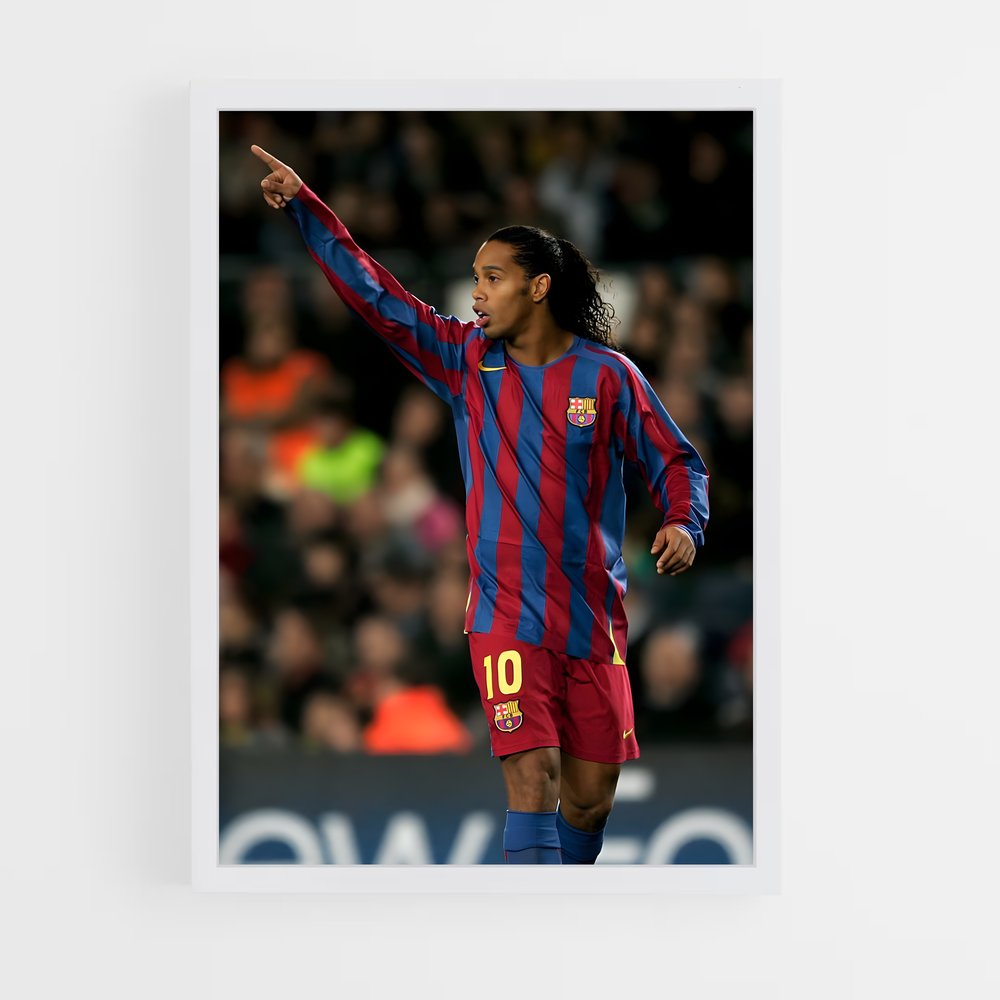 Poster Ronaldinho Barcelone – affiche Football (vue 3)
