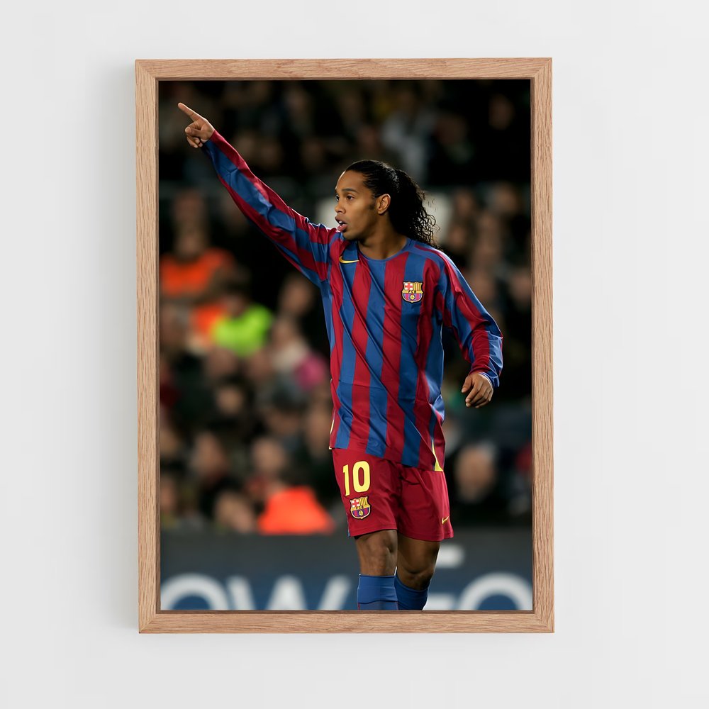 Poster Ronaldinho Barcelone – affiche Football (vue 4)