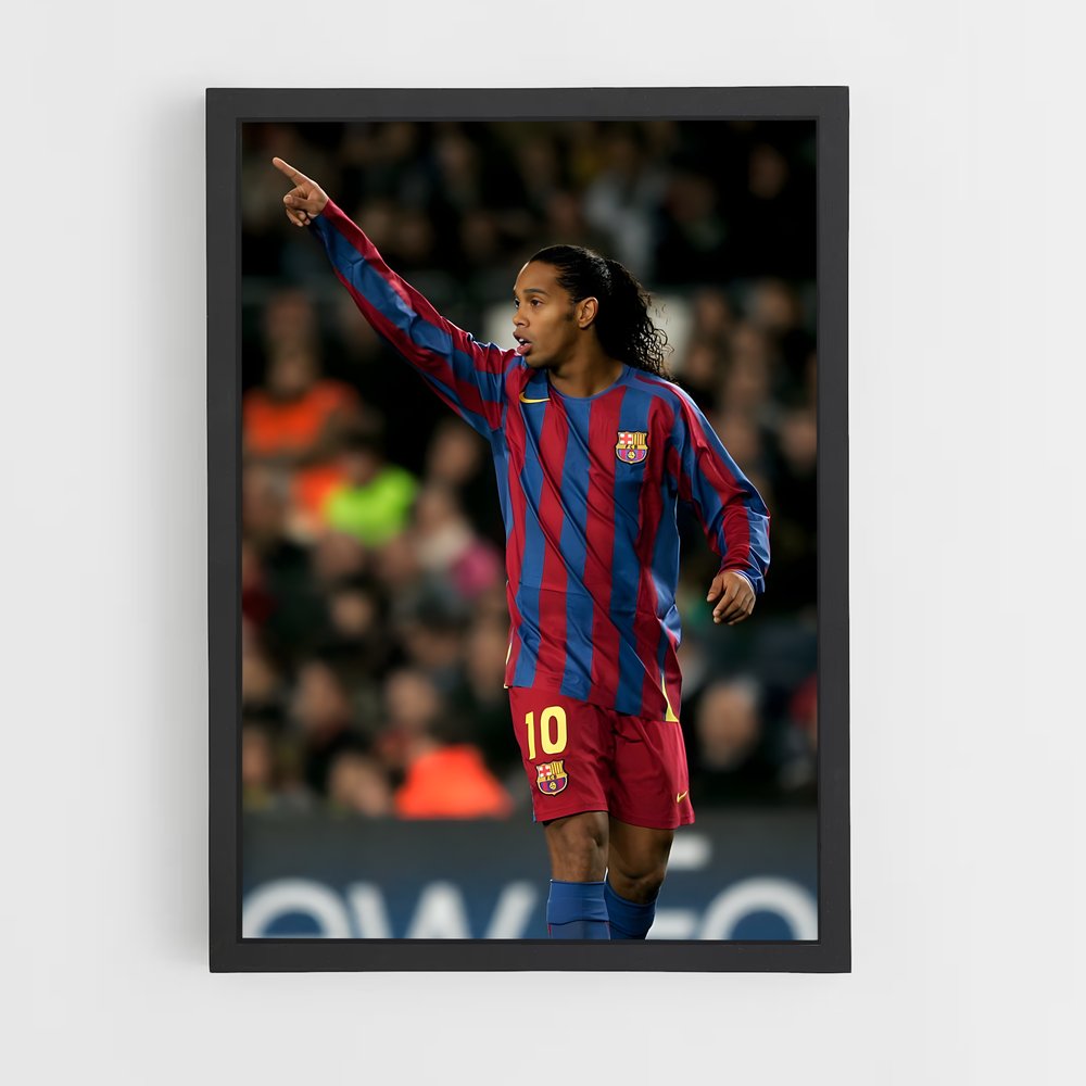 Poster Ronaldinho Barcelone – affiche Football (vue 2)