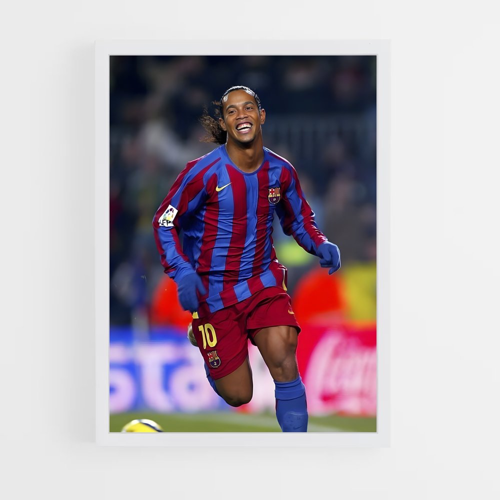 Poster Ronaldinho Course – affiche Football (vue 3)