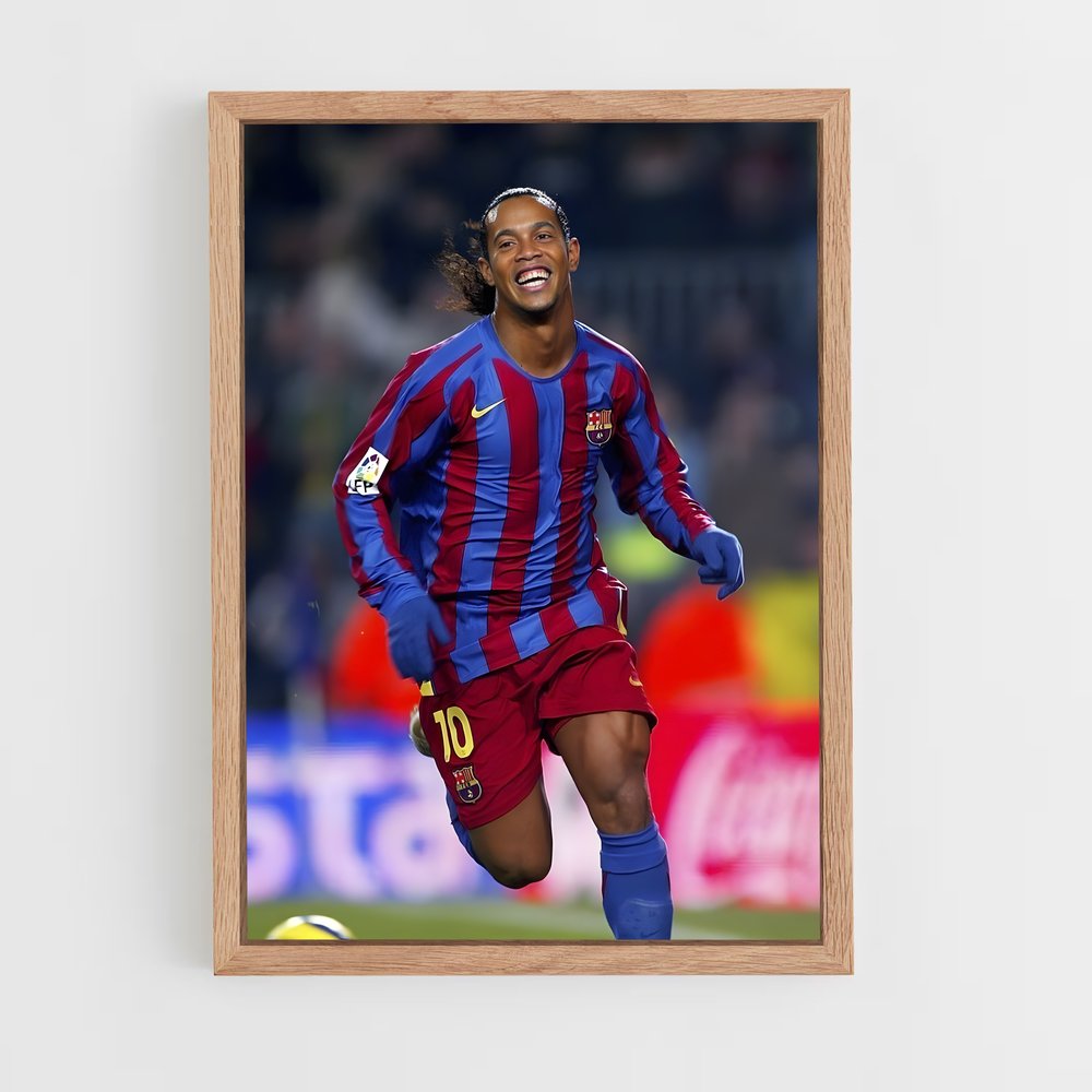 Poster Ronaldinho Course – affiche Football (vue 4)