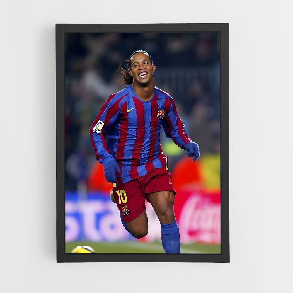 Poster Ronaldinho Course – affiche Football (vue 2)