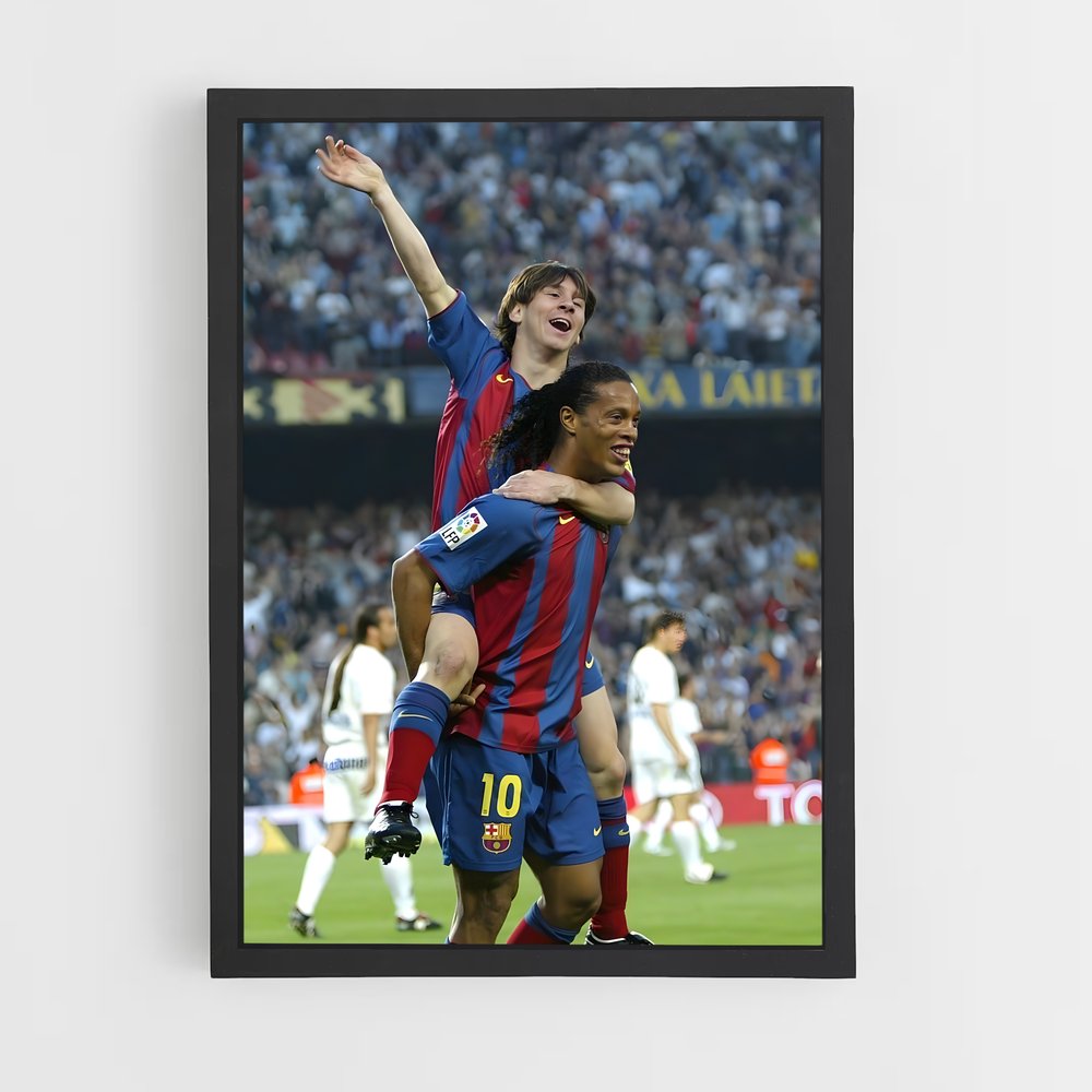 Poster Ronaldinho Messi – affiche Football (vue 2)