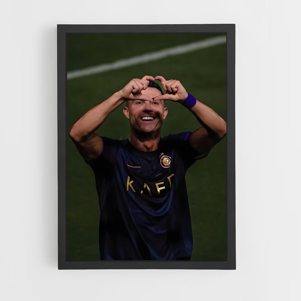 Poster Ronaldo Coeur – affiche Football (vue 2)