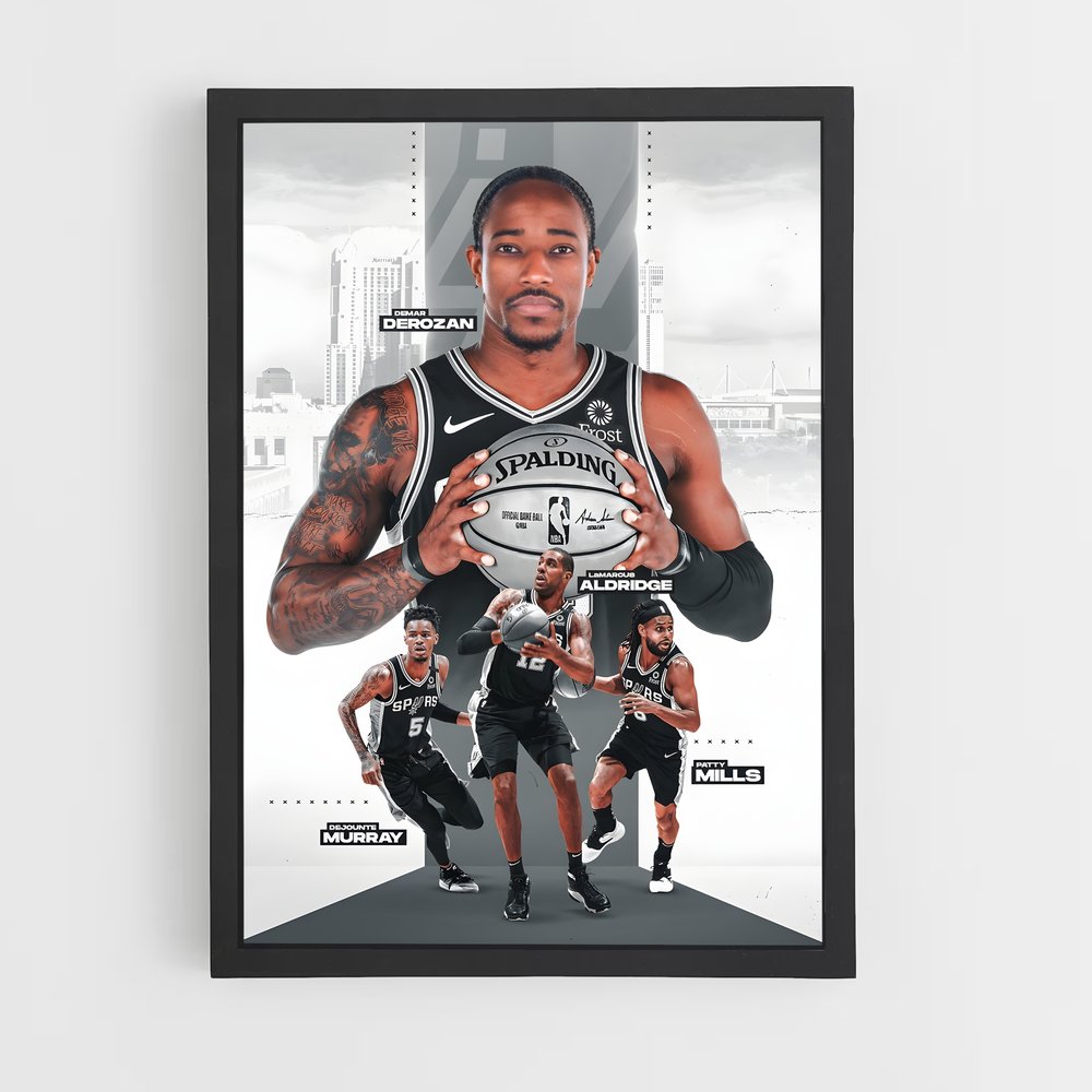 Poster Spurs Dynamique – affiche Basketball (vue 2)