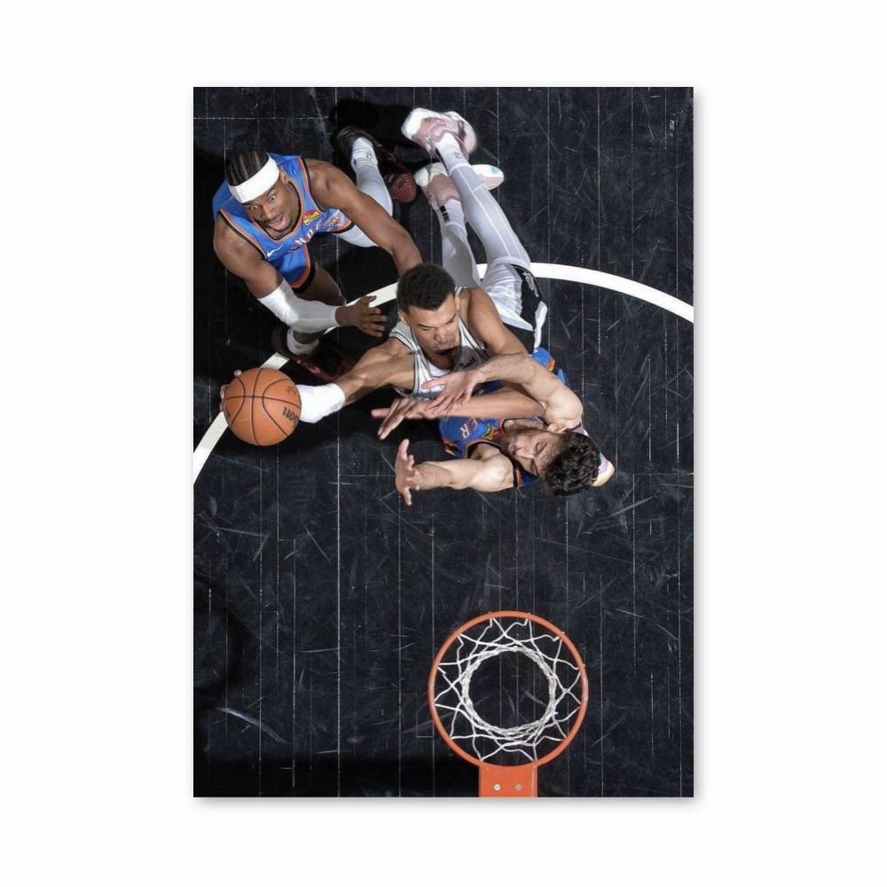Poster Action Sous Le Panier – affiche Basketball