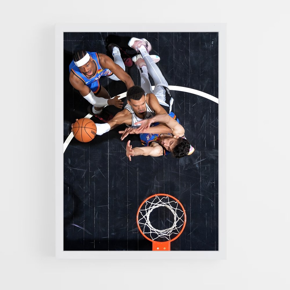 Poster Action Sous Le Panier – affiche Basketball (vue 3)