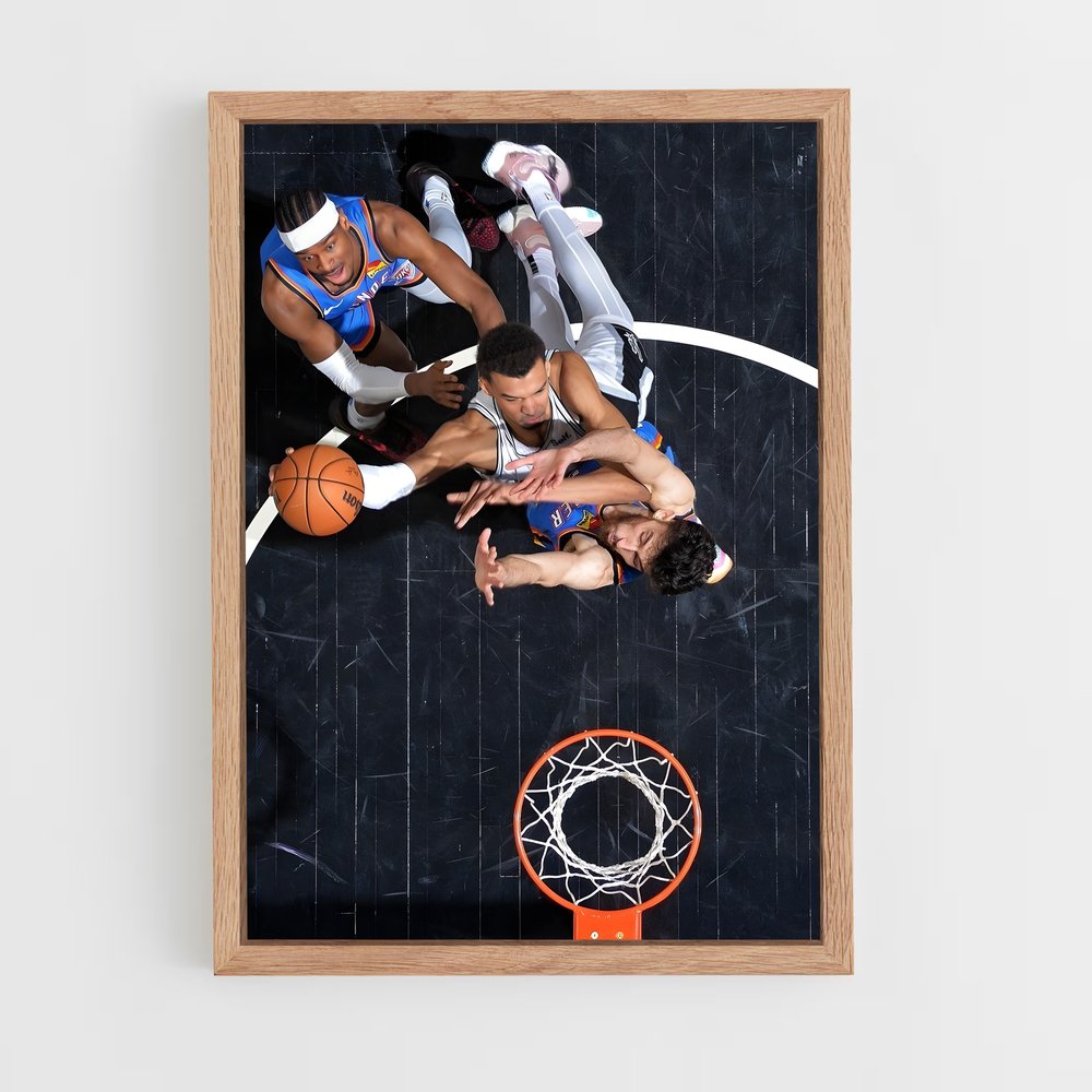 Poster Action Sous Le Panier – affiche Basketball (vue 4)