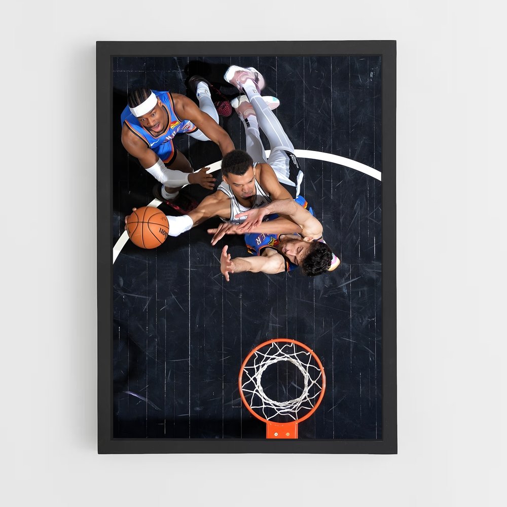 Poster Action Sous Le Panier – affiche Basketball (vue 2)